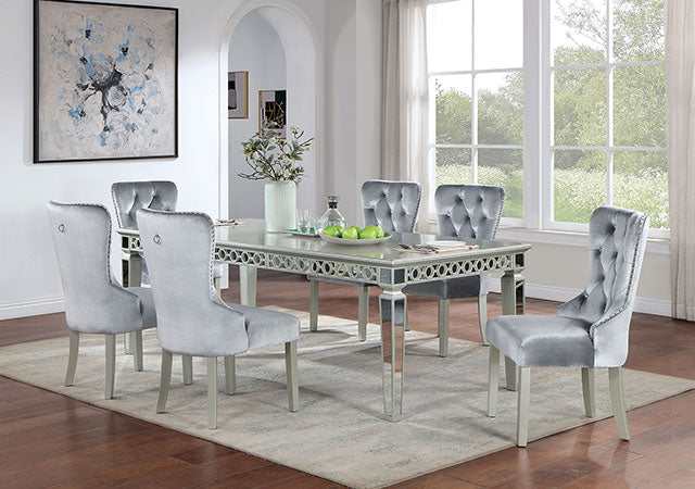 Adalia Silver/Dark Gray Dining Table - Image 2