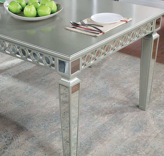 Adalia Silver/Dark Gray Dining Table - Image 4