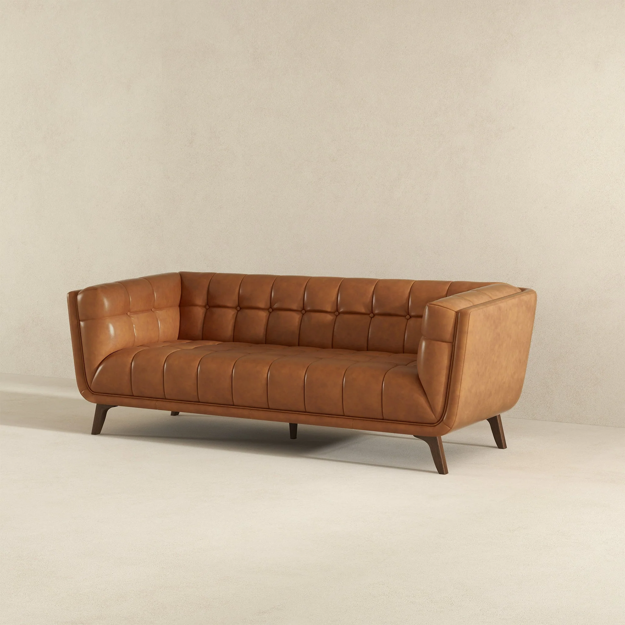 Addison Leather Sofa (84" Cognac) - Image 4