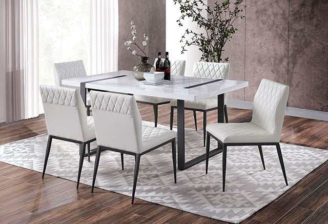 Alessia White/Black Dining Table - Image 2