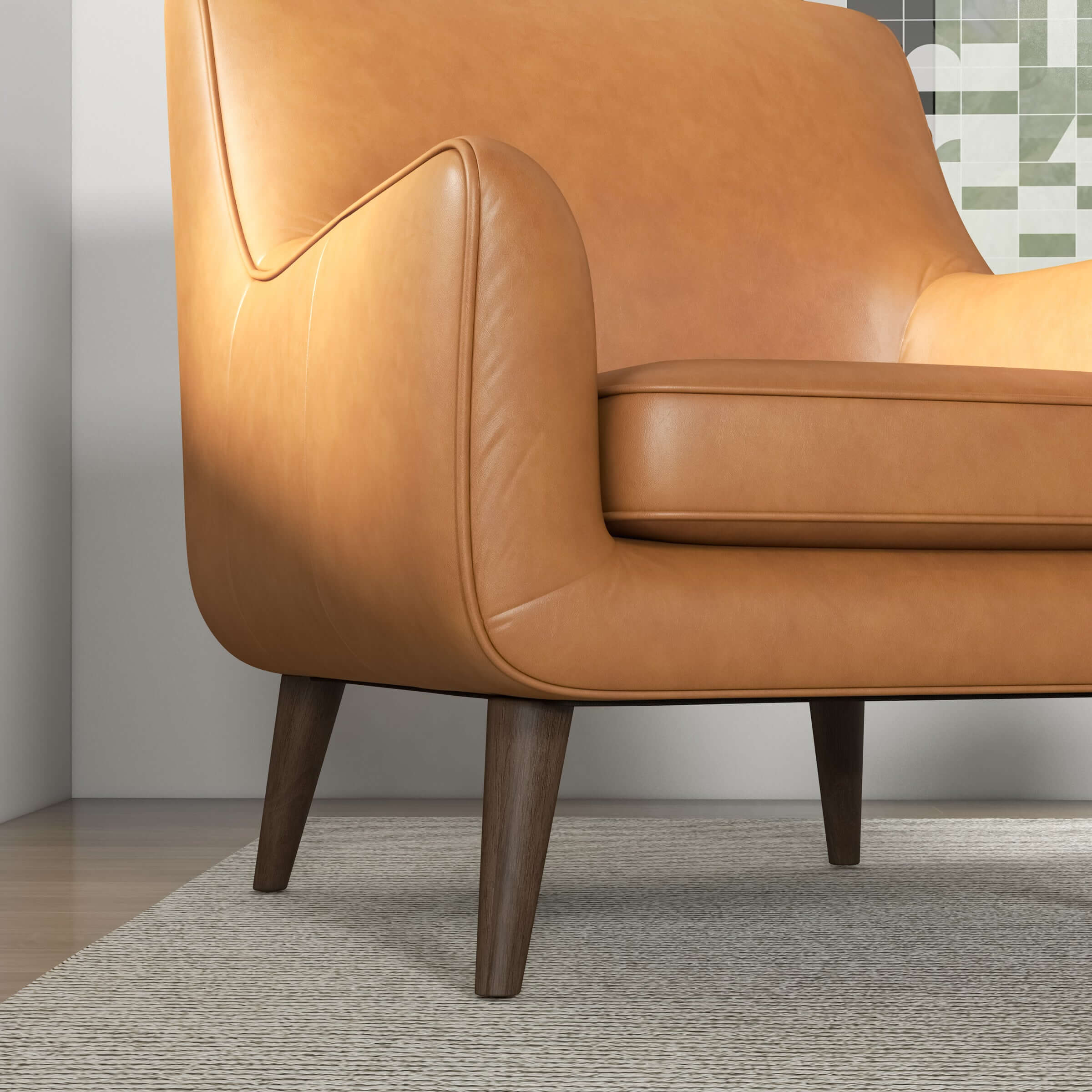 Alex Tan Leather Lounge Chair - Image 5