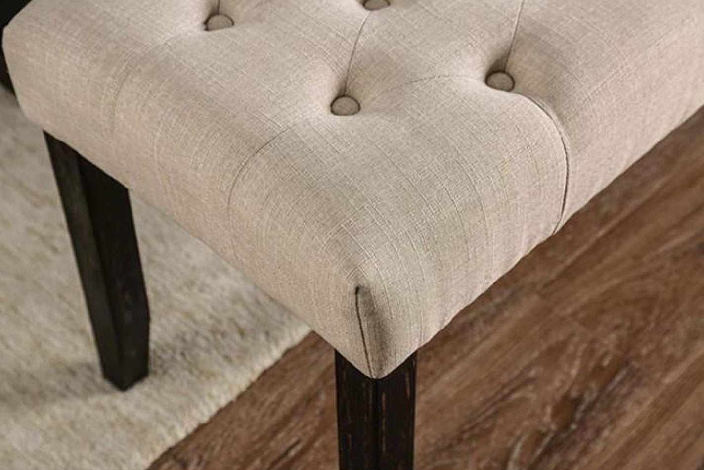 Alfred Antique Black & Ivory Bench - Image 3
