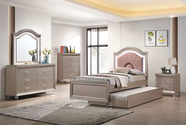 Allie Rose Gold Twin Bed - Image 2