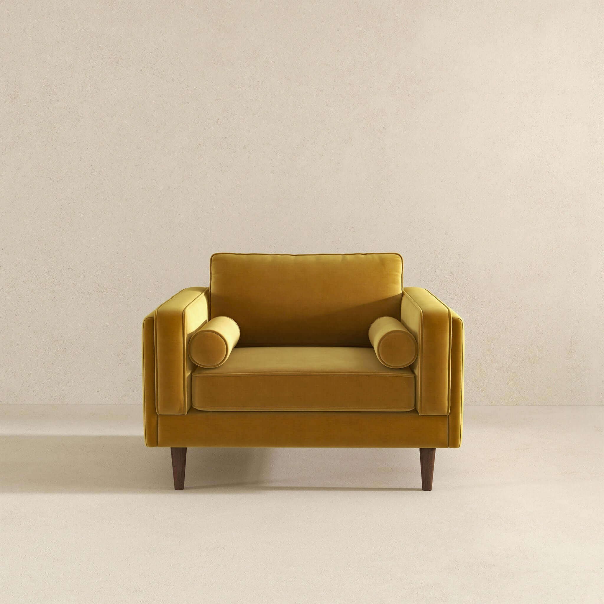 Amber Dark Yellow Velvet Lounge Chair - Image 5
