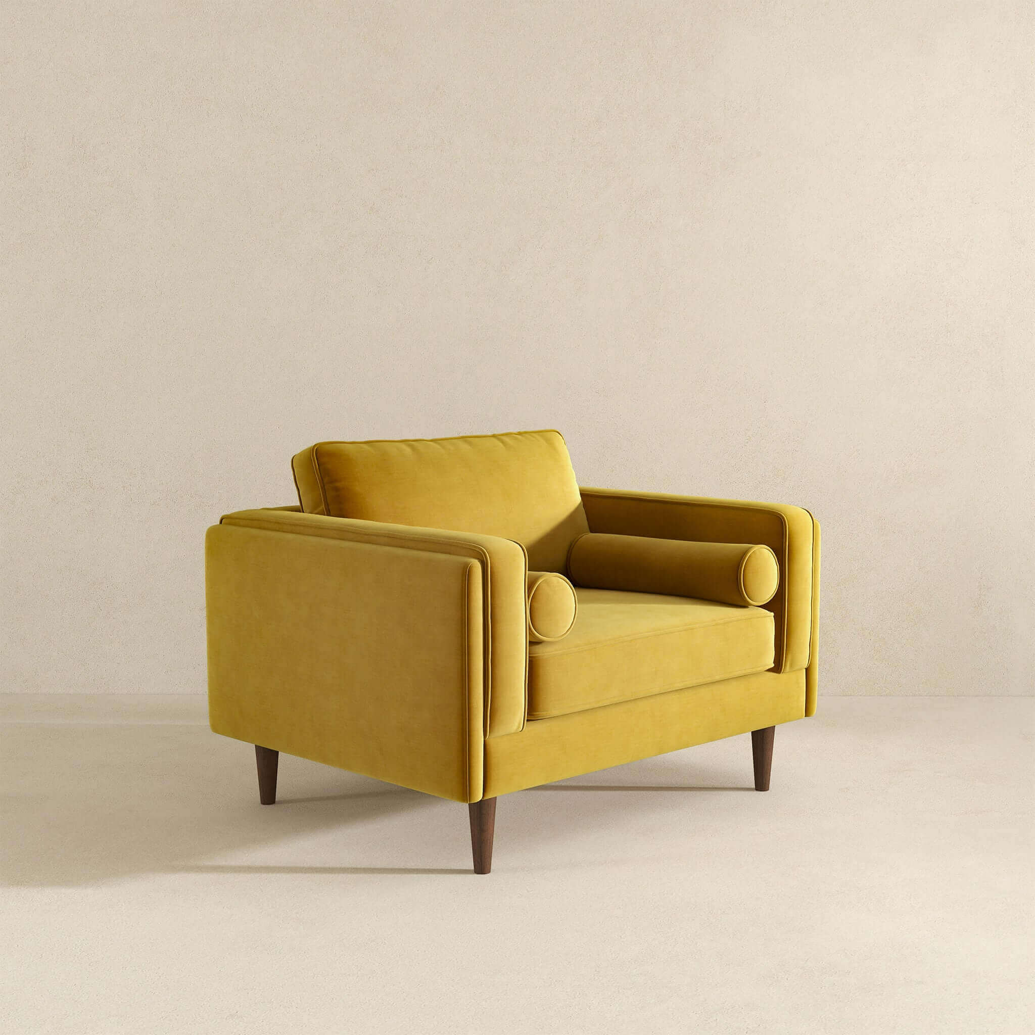 Amber Dark Yellow Velvet Lounge Chair - Image 8
