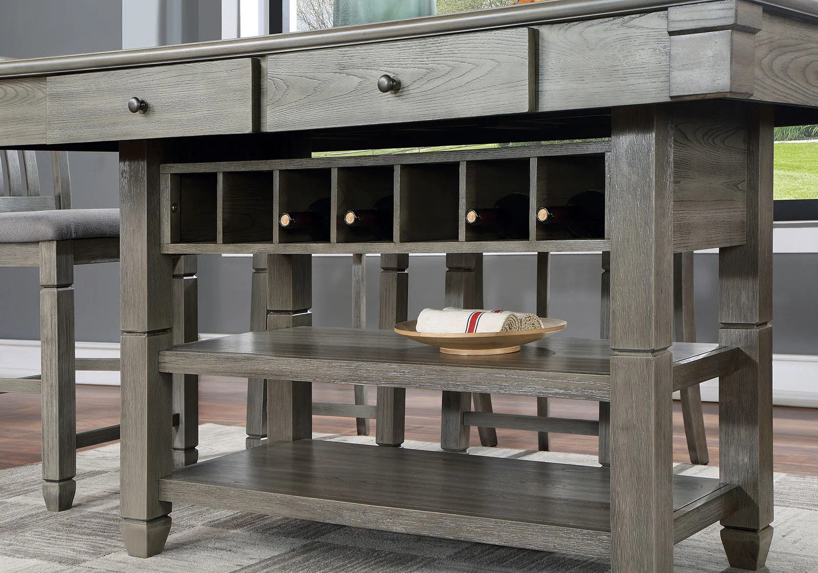 Anaya Gray/Light Gray 7 Pc. Counter Height Table Set - Image 2
