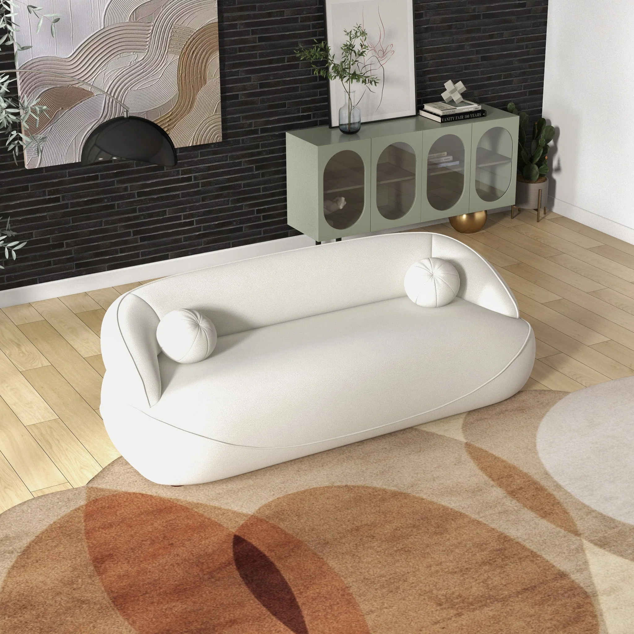 Andrew Beige Boucle Sofa - Image 2