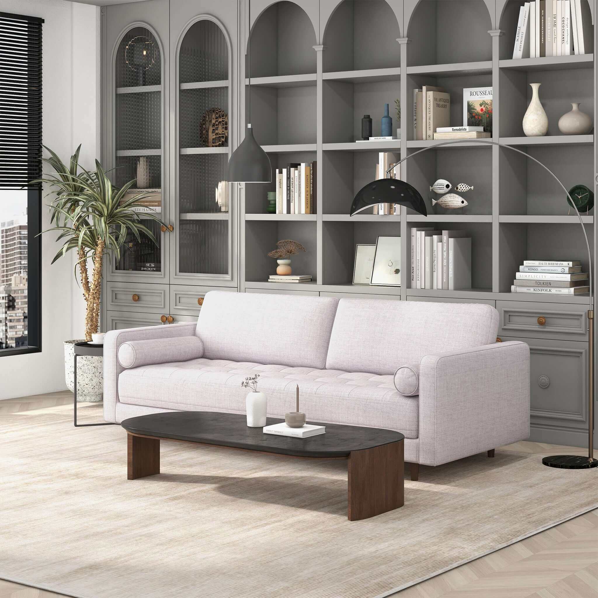 Anthony Beige Linen Sofa - Image 3