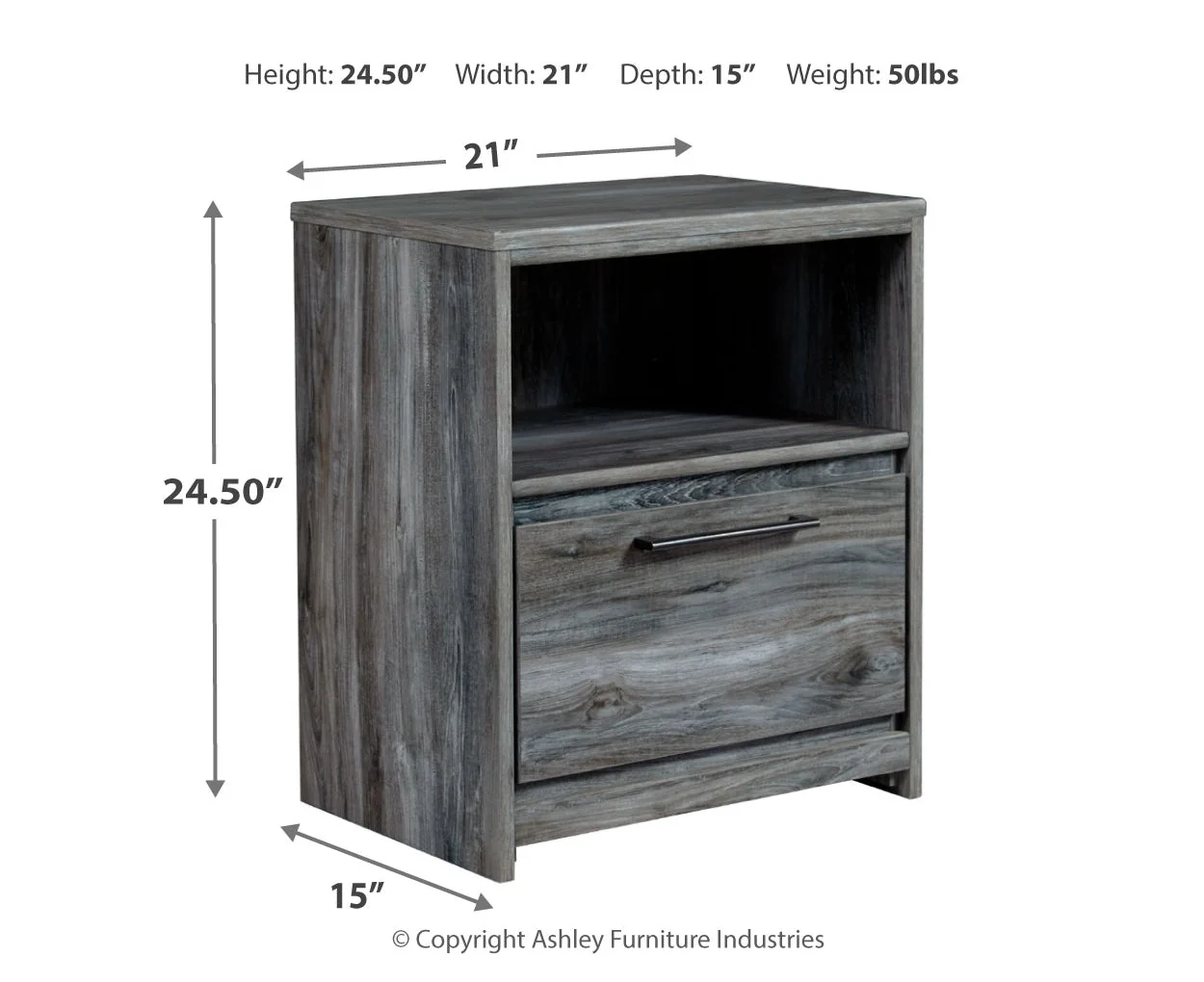 Baystorm One Drawer Night Stand - Image 7