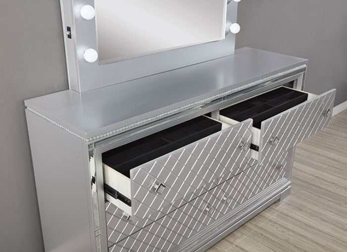 Belleterre Gray/Silver & Mirrored Dresser - Image 2