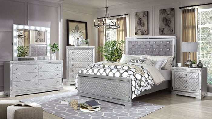 Belleterre Gray/Silver & Mirrored Nightstand - Image 3
