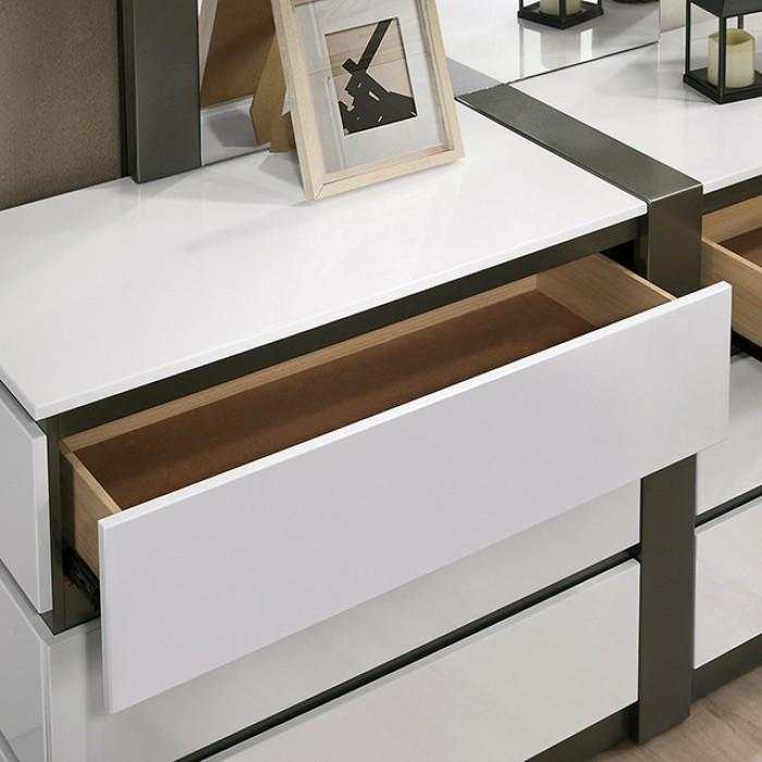 Birsfelden White & Metallic Gray 4pc Queen Bedroom Set - Image 6