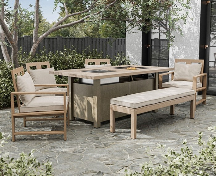 Bordeaux Natural/Beige Outdoor Bench - Image 2