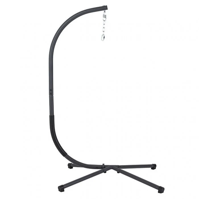 Breeze Light Gray Outdoor Swing Chair w/Stand - Image 3