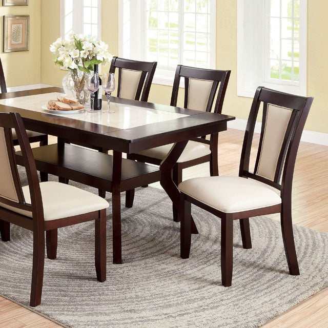Brent Dark Cherry/Ivory Dining Table - Image 4