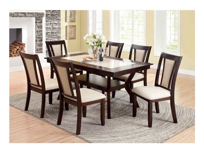 Brent Dark Cherry/Ivory Dining Table - Image 5