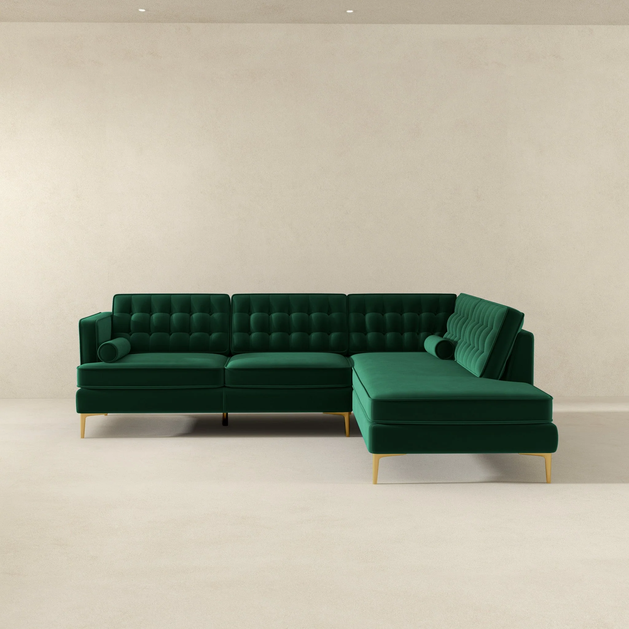 Brooke Green Sectional Sofa Right Facing - Image 5