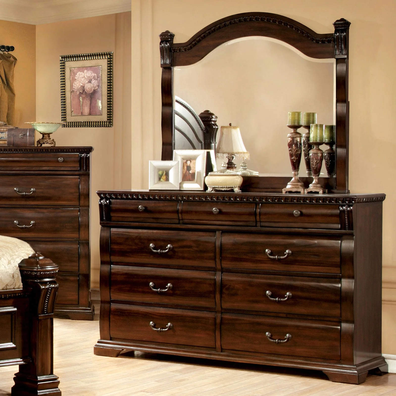 Burleigh Cherry 5 Pc. Queen Bedroom Set w/ Chest - Image 6