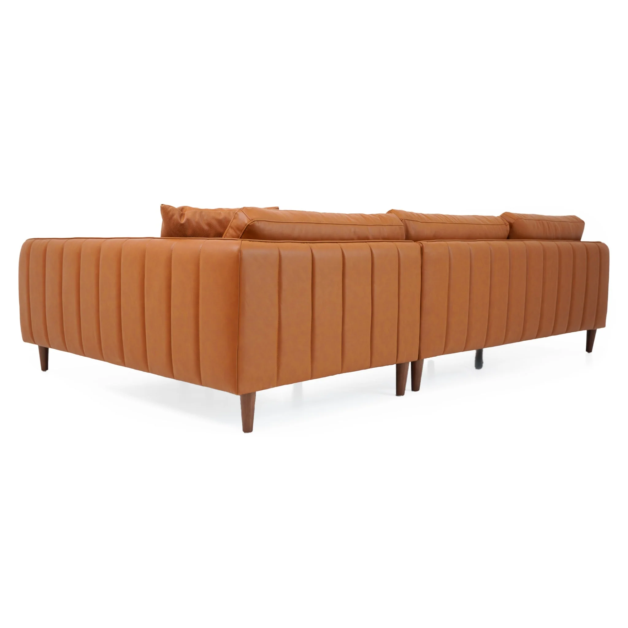 Cairo Sectional Right Sofa - Cognac Vegan Leather - Image 5