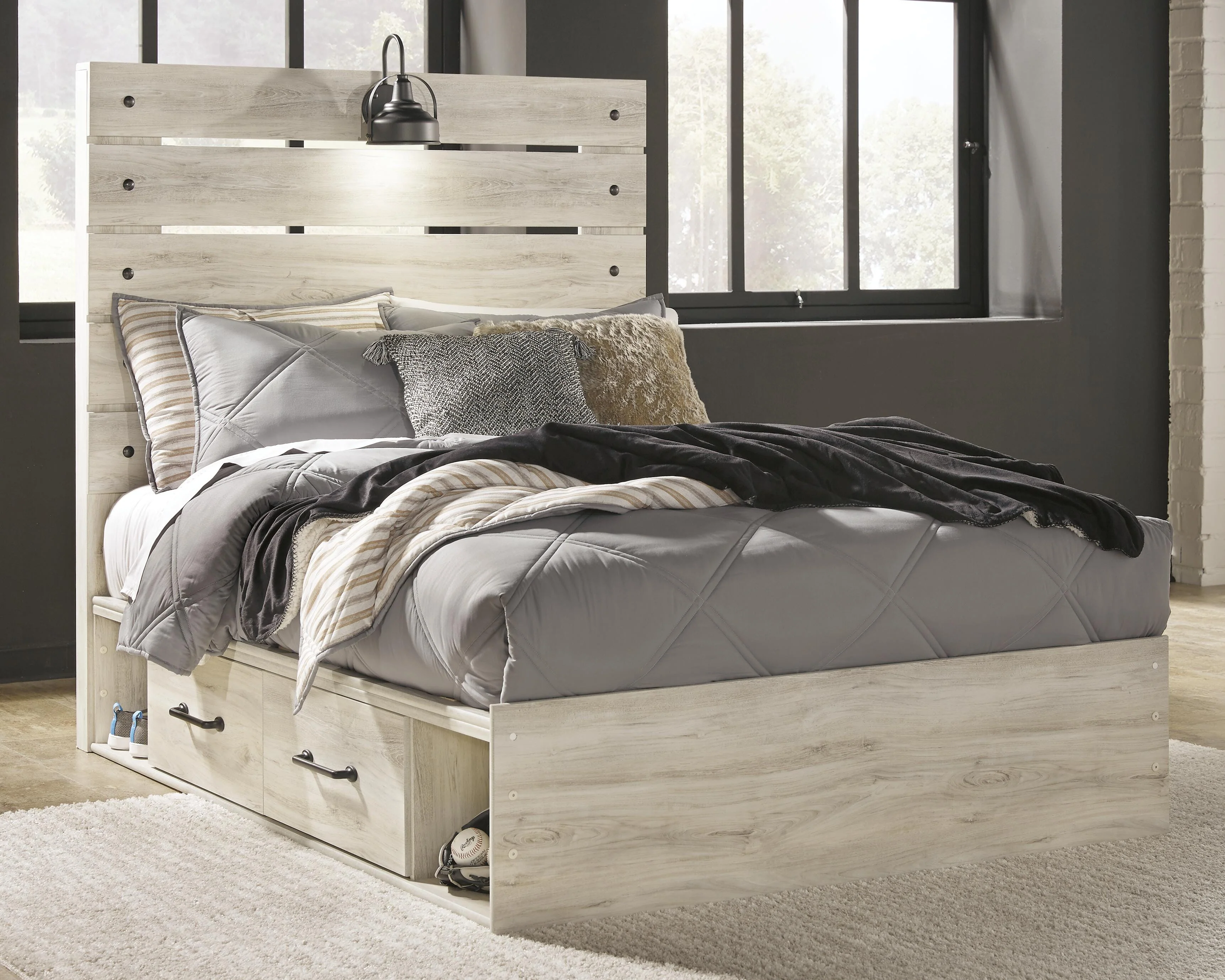 Cambeck Panel Bed with 4 Storage Drawers - Image 5