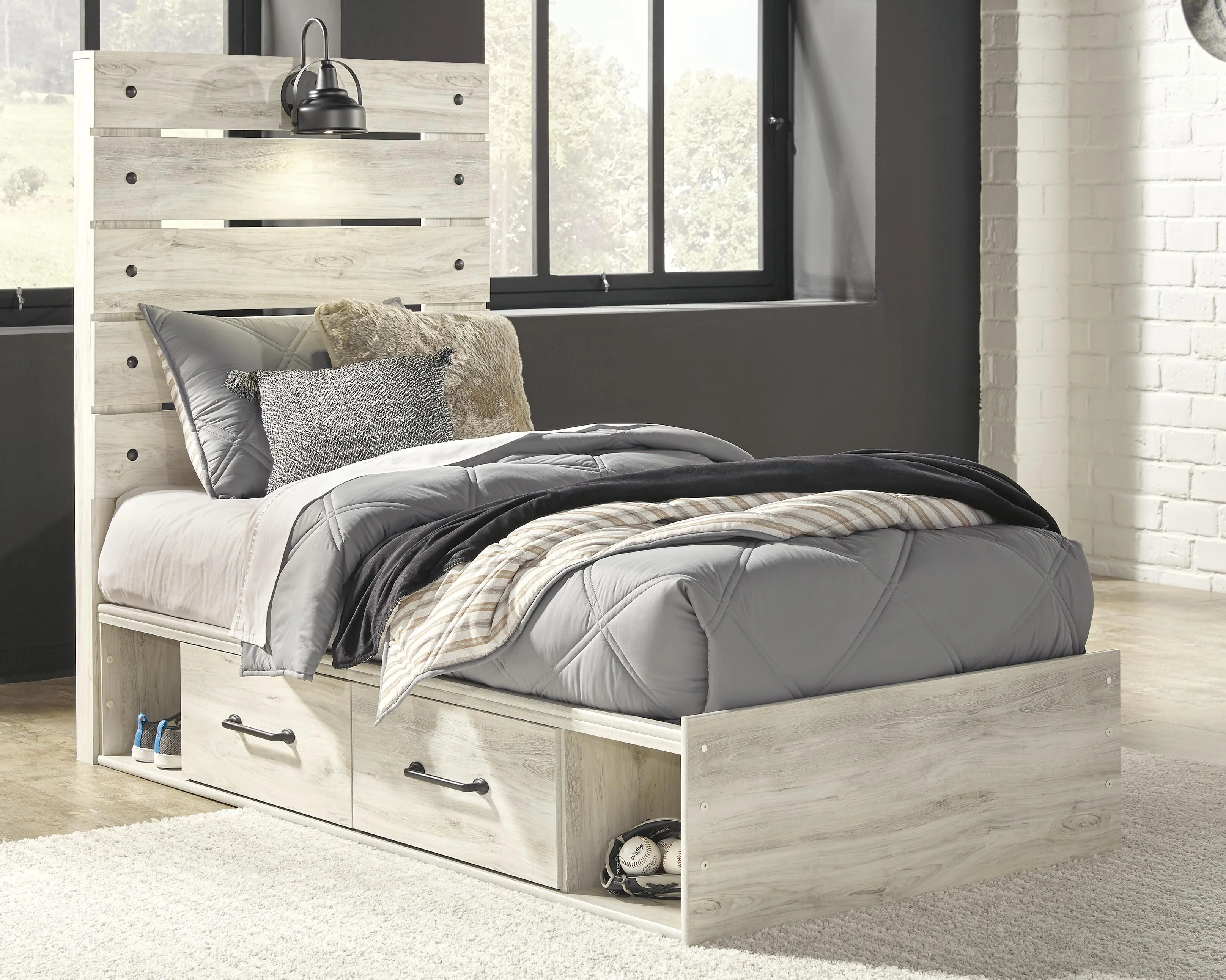 Cambeck Panel Bed with 4 Storage Drawers - Image 8