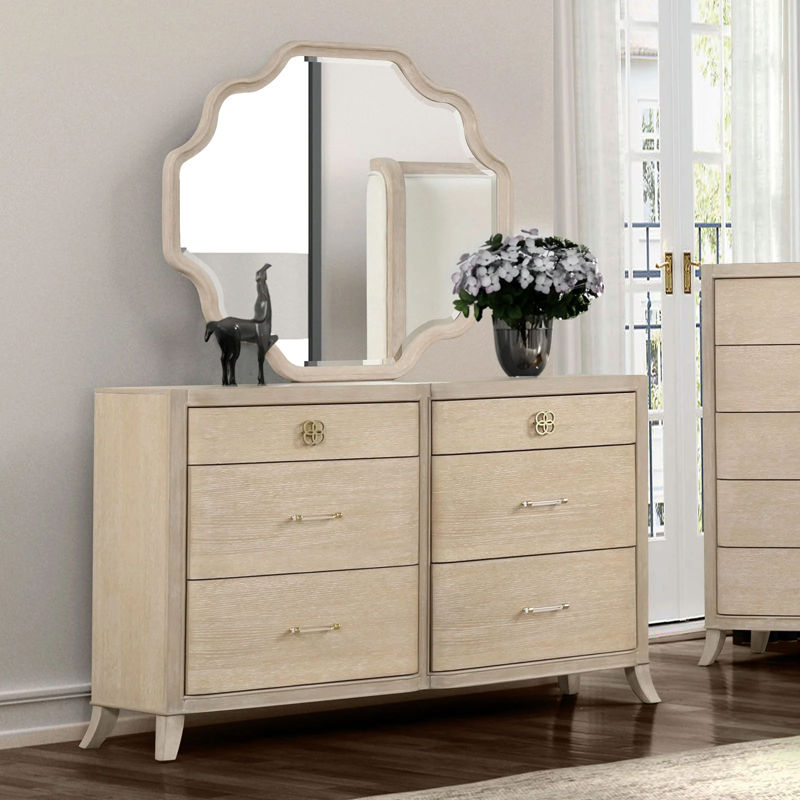Candra Natural Oak Queen 5 Piece Bedroom Set w/2 Nightstands - Image 5