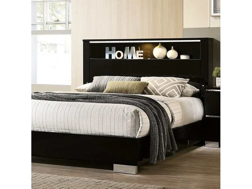 Carlie Black/Chrome Eastern King Bed