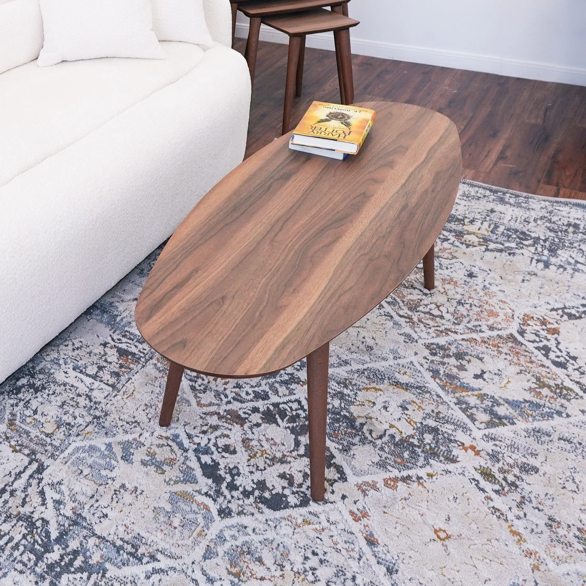 Carsen Walnut Oval Center Table - Image 3
