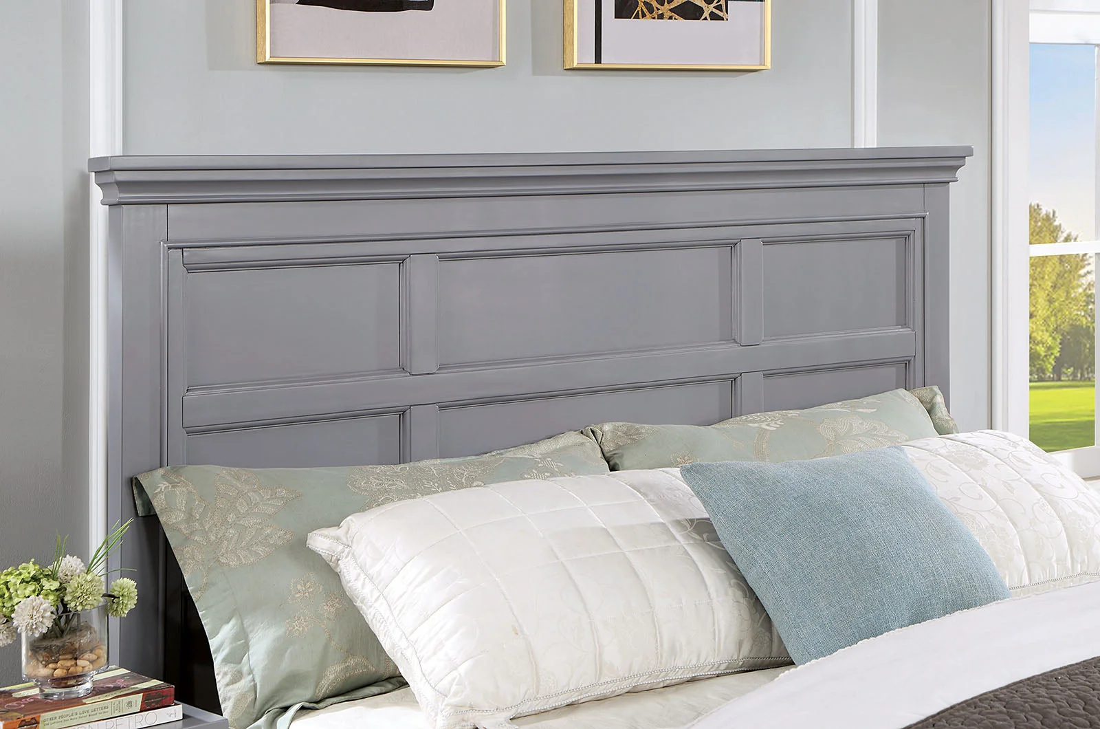Castlile Gray 5 Pc. Queen Bedroom Set w/ 2NS - Image 2