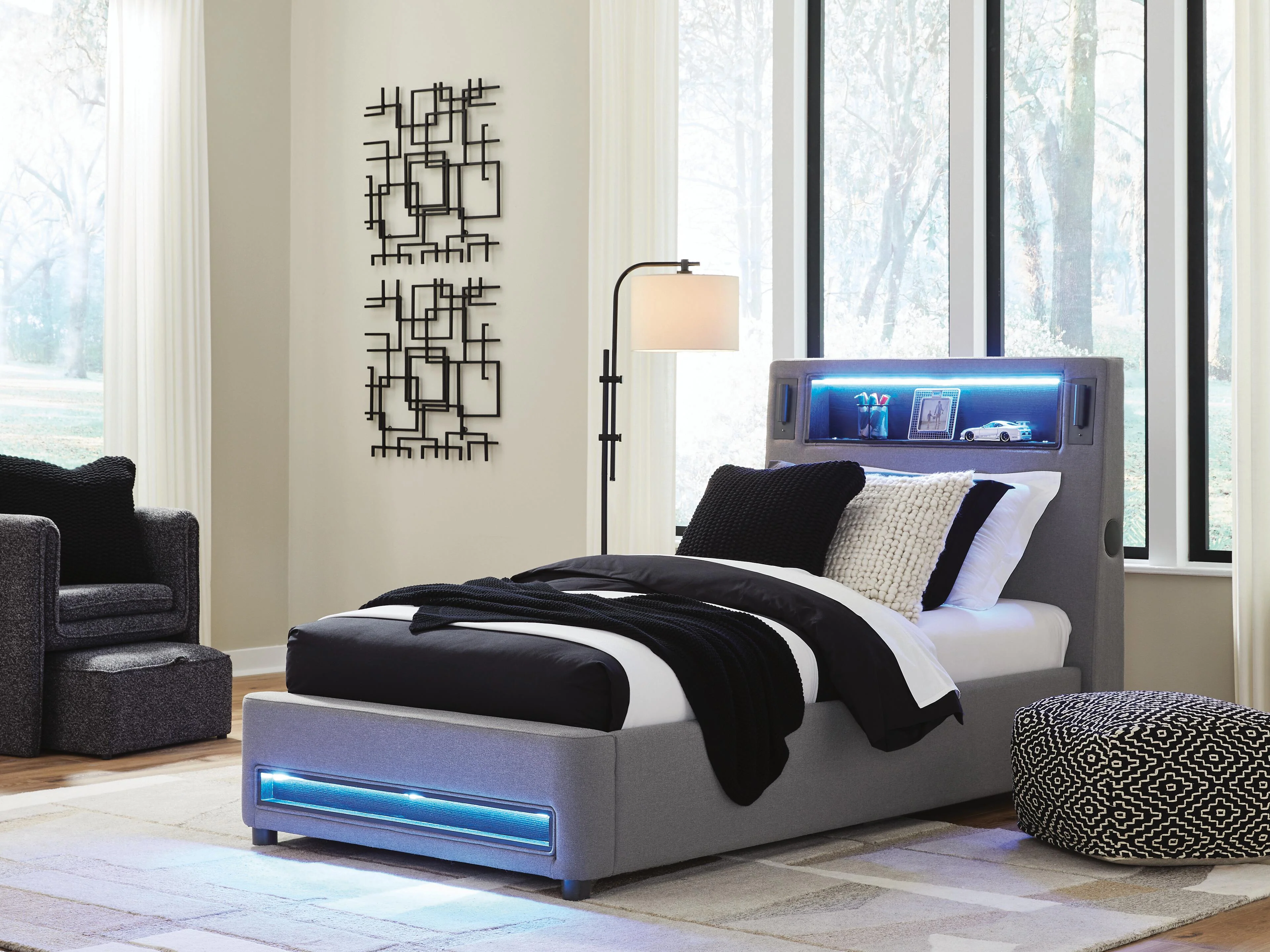 Cayberry Upholstered Bed with Wireless Audio - Image 5