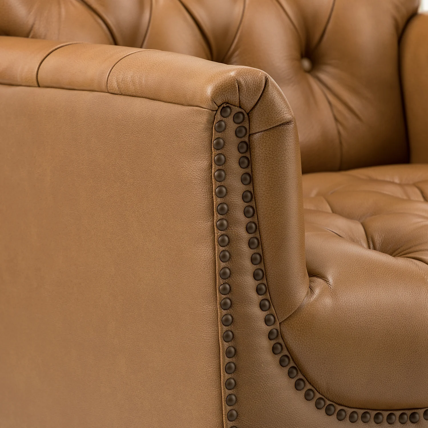 Elijah Genuine Leather Armchair in Camel - Image 5