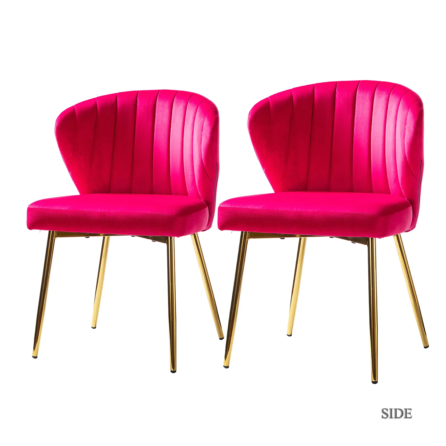 Milia Dining Chair Set of 2 in Fuchsia - Image 2