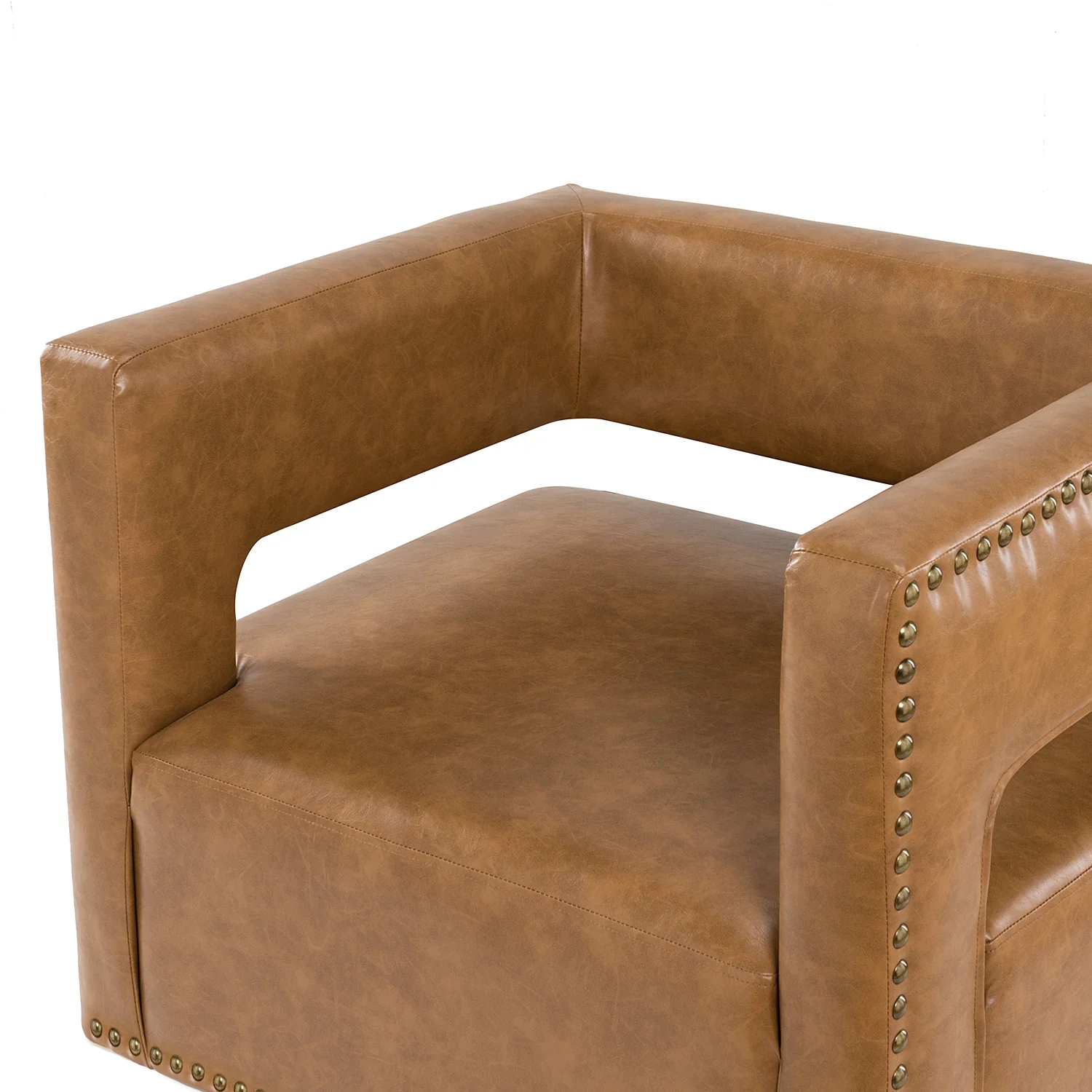 Francesca Swivel Barrel Chair in Camel - Image 5