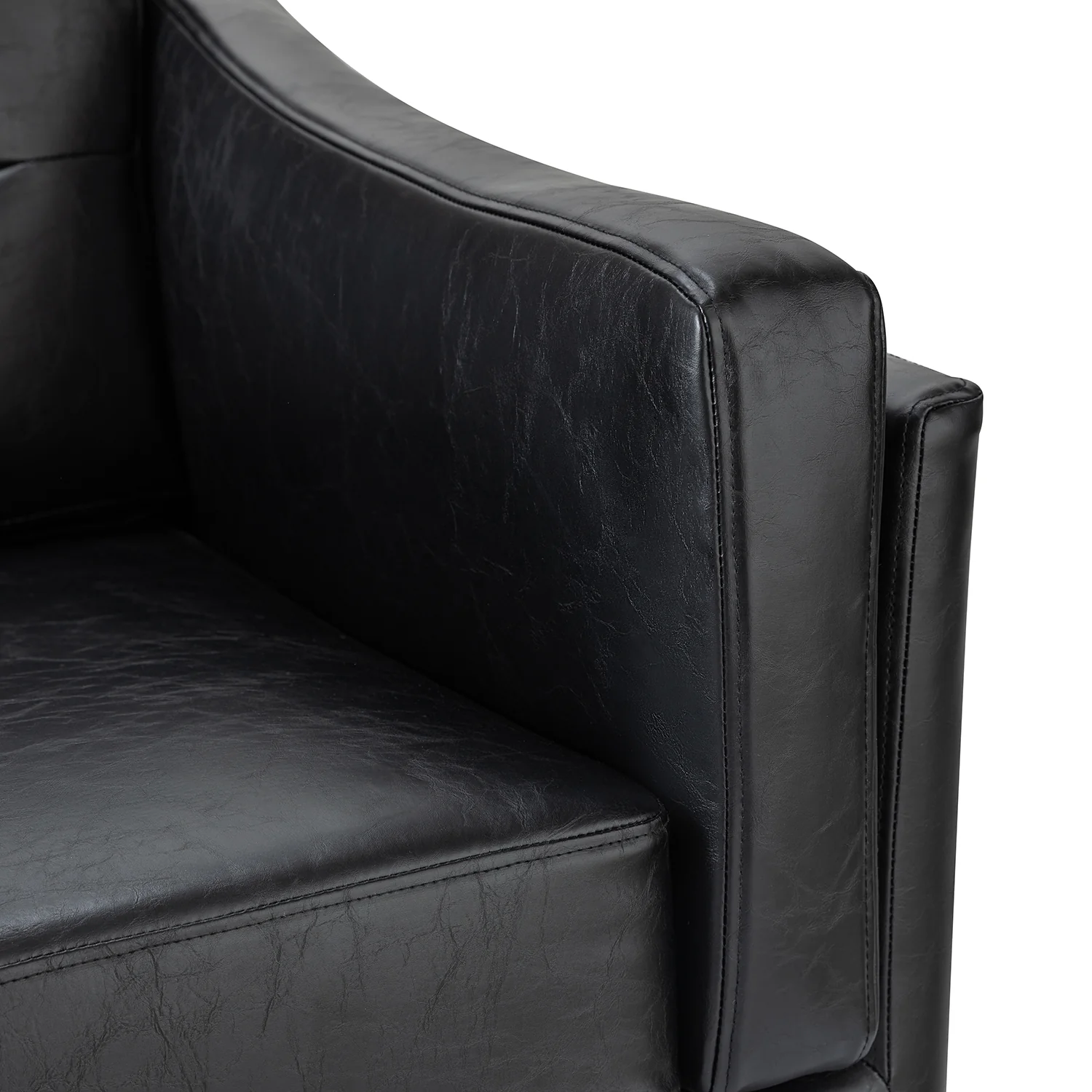 Jerome Vegan Leather Armchair in Black - Image 5
