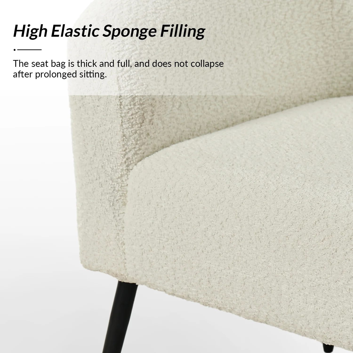 George Modern Boucle Armchair in Ivory - Image 5