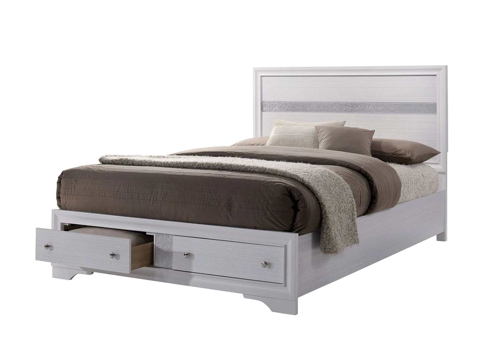 Chrissy White Queen Platform Bed w/ Storage - Image 2