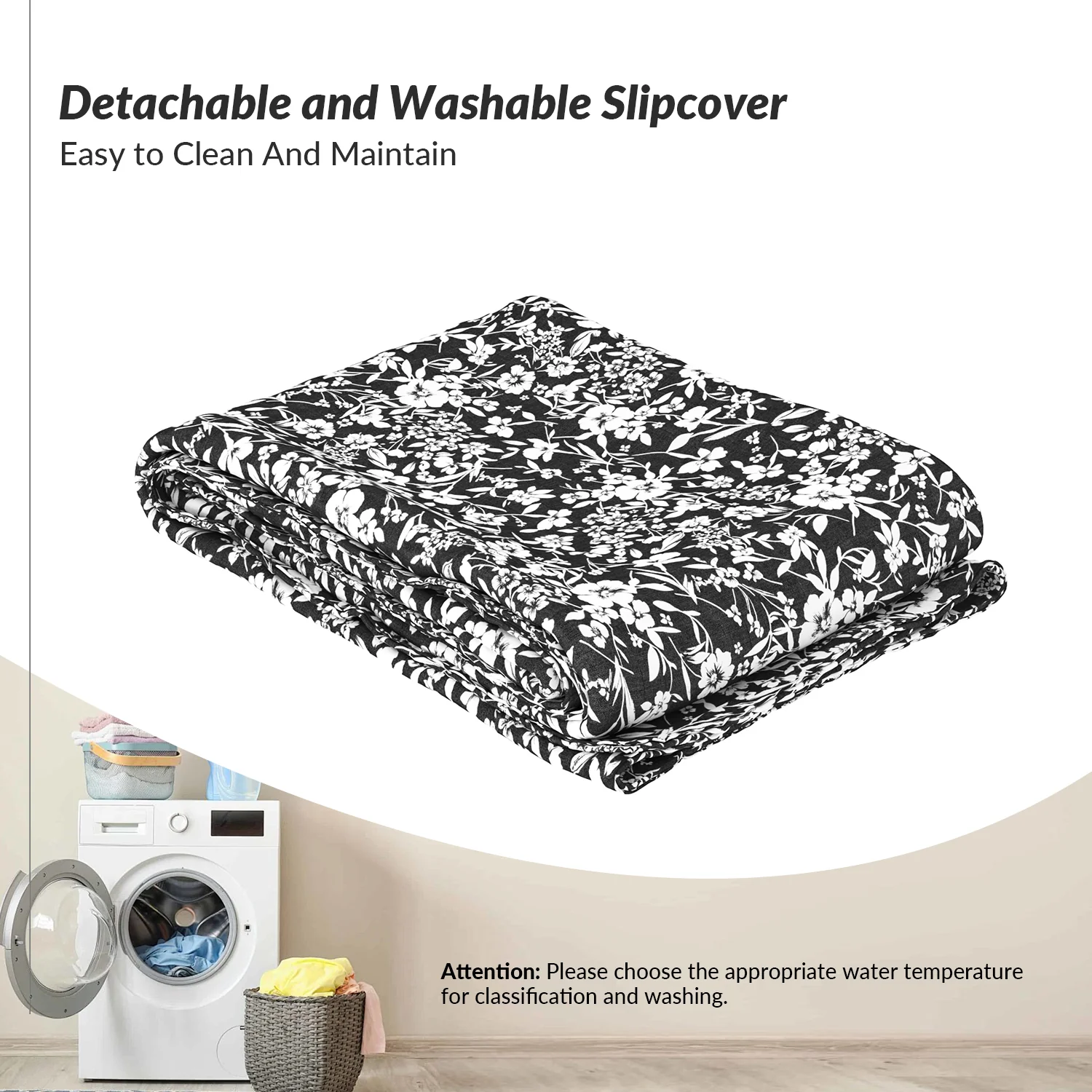 Edwin Slipcovered Chair in Black - Image 6