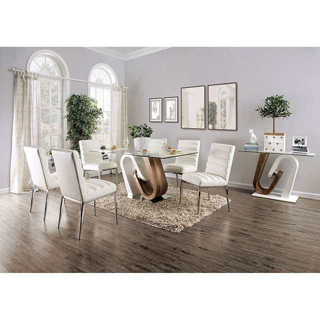 Cilegon White/Natural Tone Dining Table - Image 2