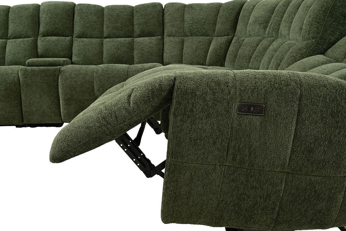 Clemens Jade Green Power Sectional - Image 3