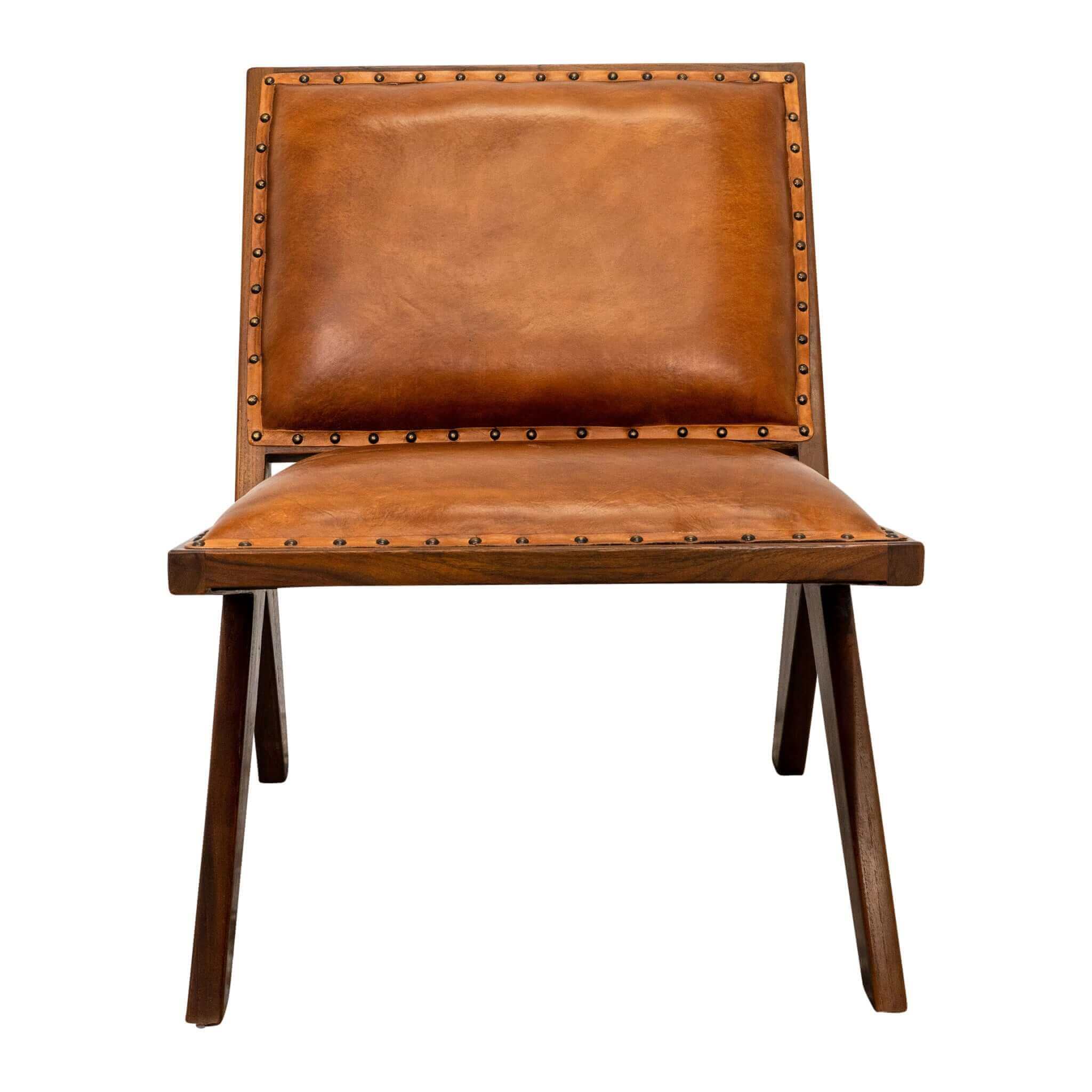 Colin Tan Leather Lounge Chair - Image 2