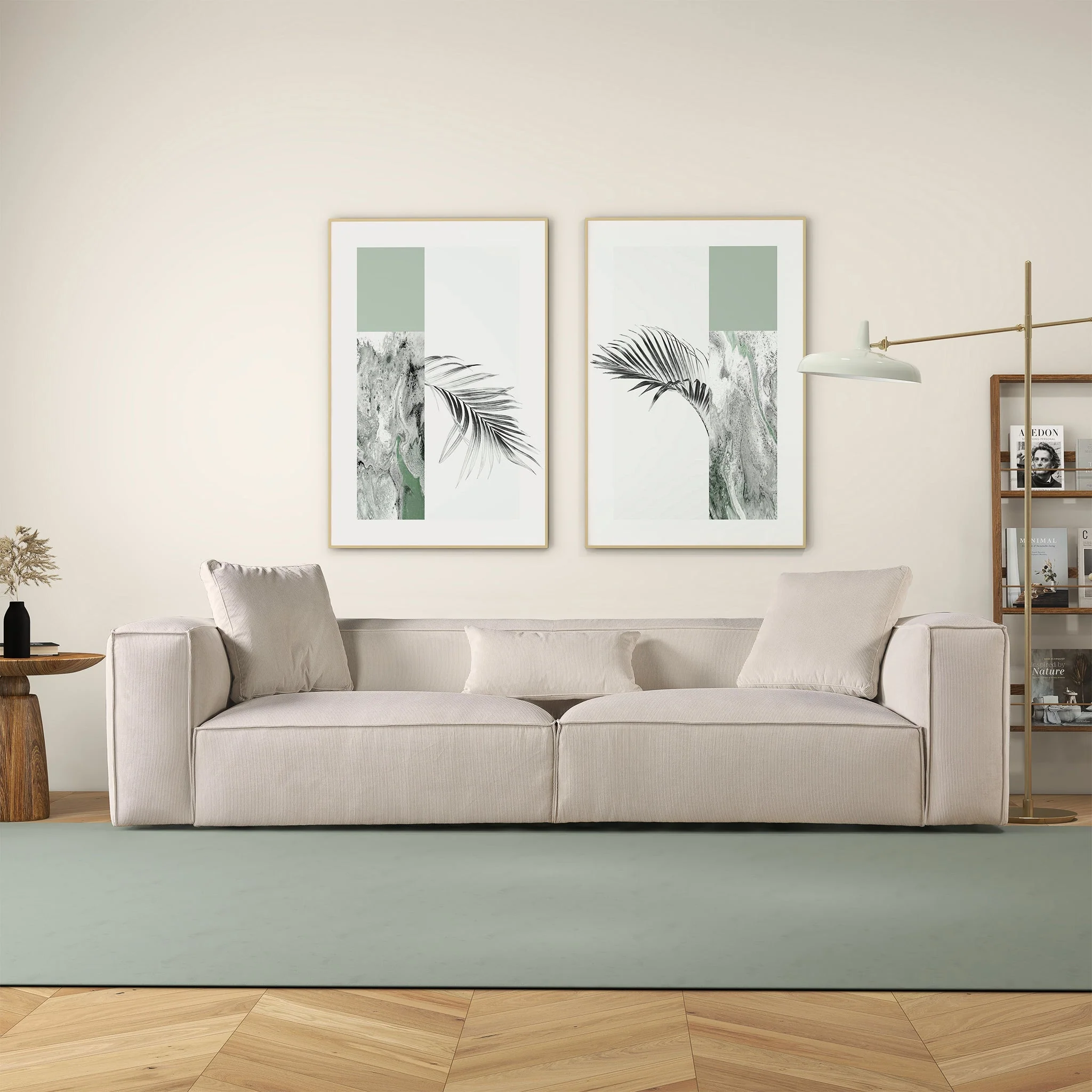 Conner Cream Corduroy Sofa 110" - Image 2