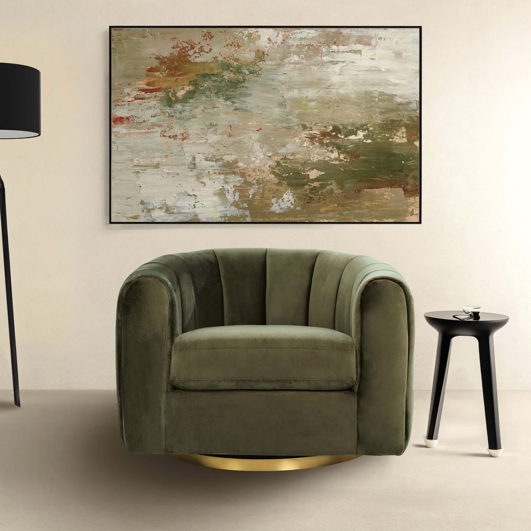 Cosey Green Velvet Swivel Chair - Image 6