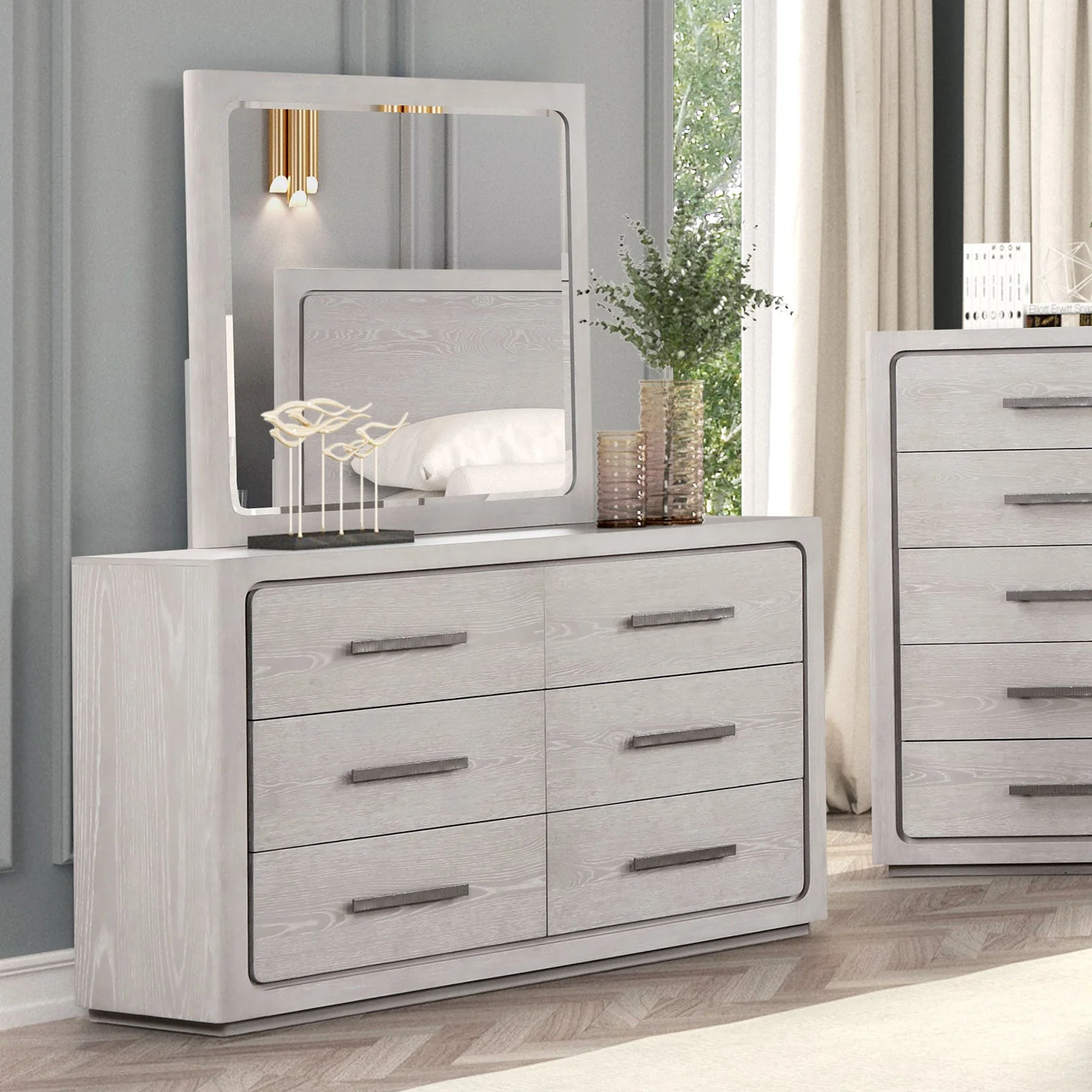 Crowthorne White Oak Queen 5 Piece Bedroom Set w/2 Nightstands - Image 6