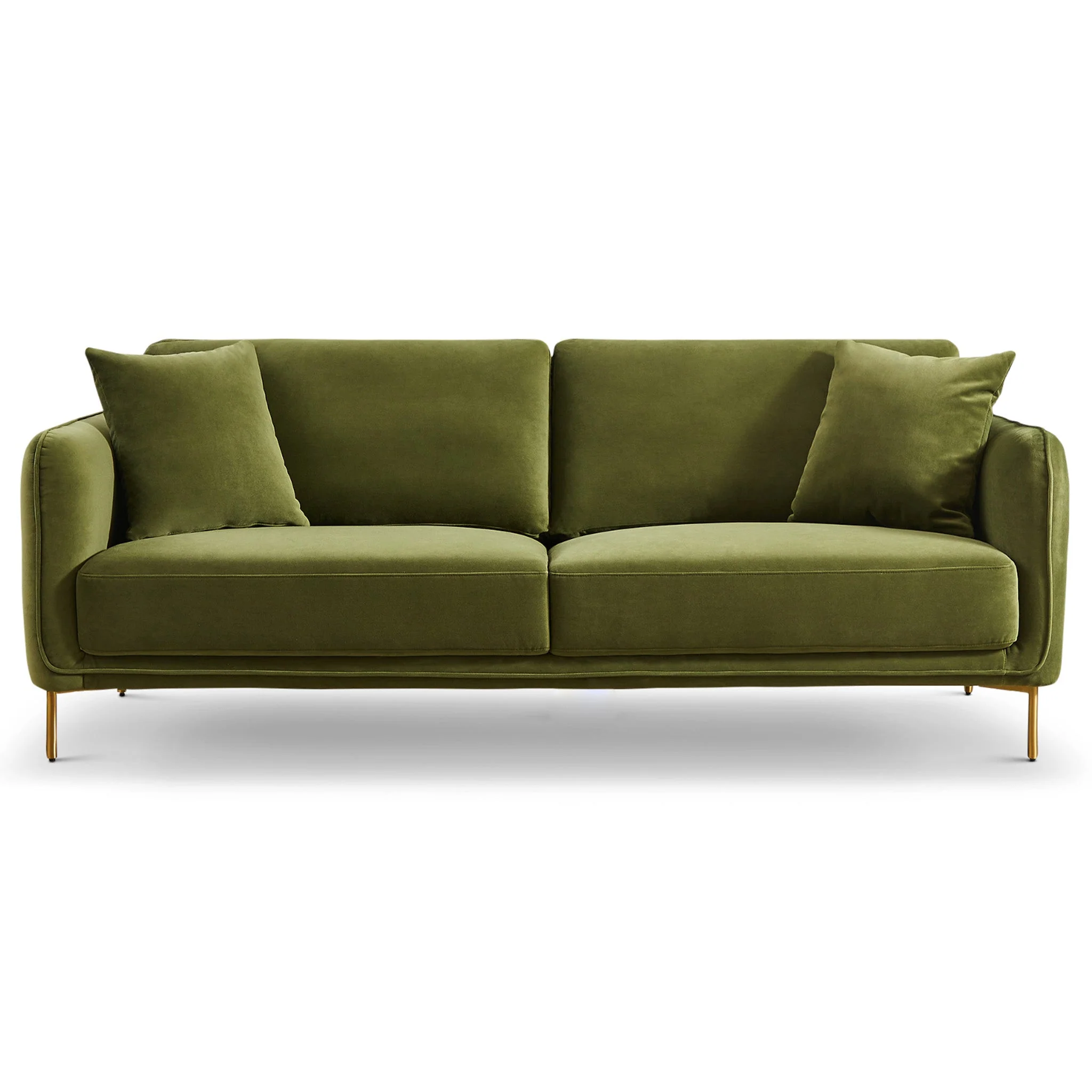 Danton Olive Green Velvet Sofa - Image 3