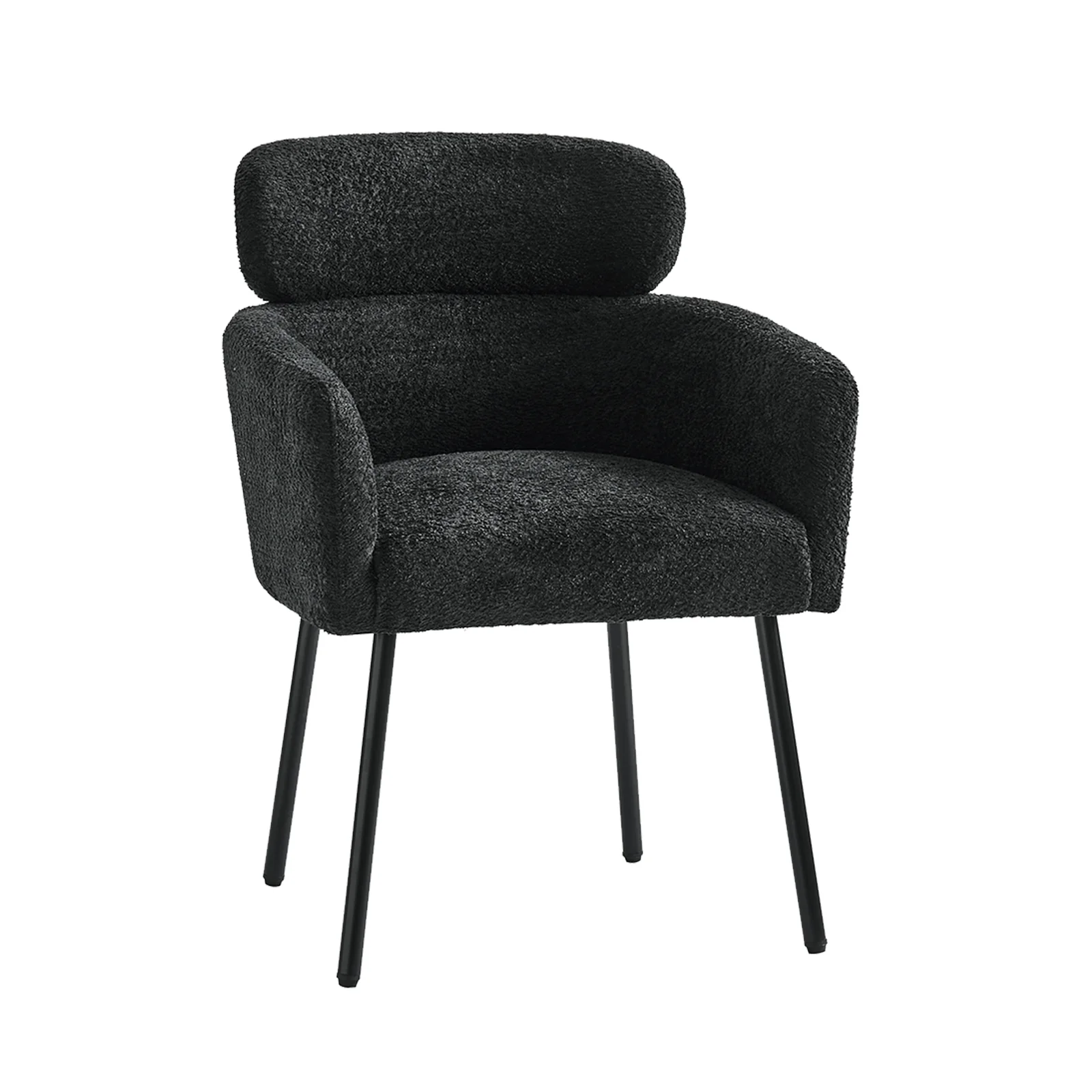 Adrian Boucle Dining Chair in Black - Image 2