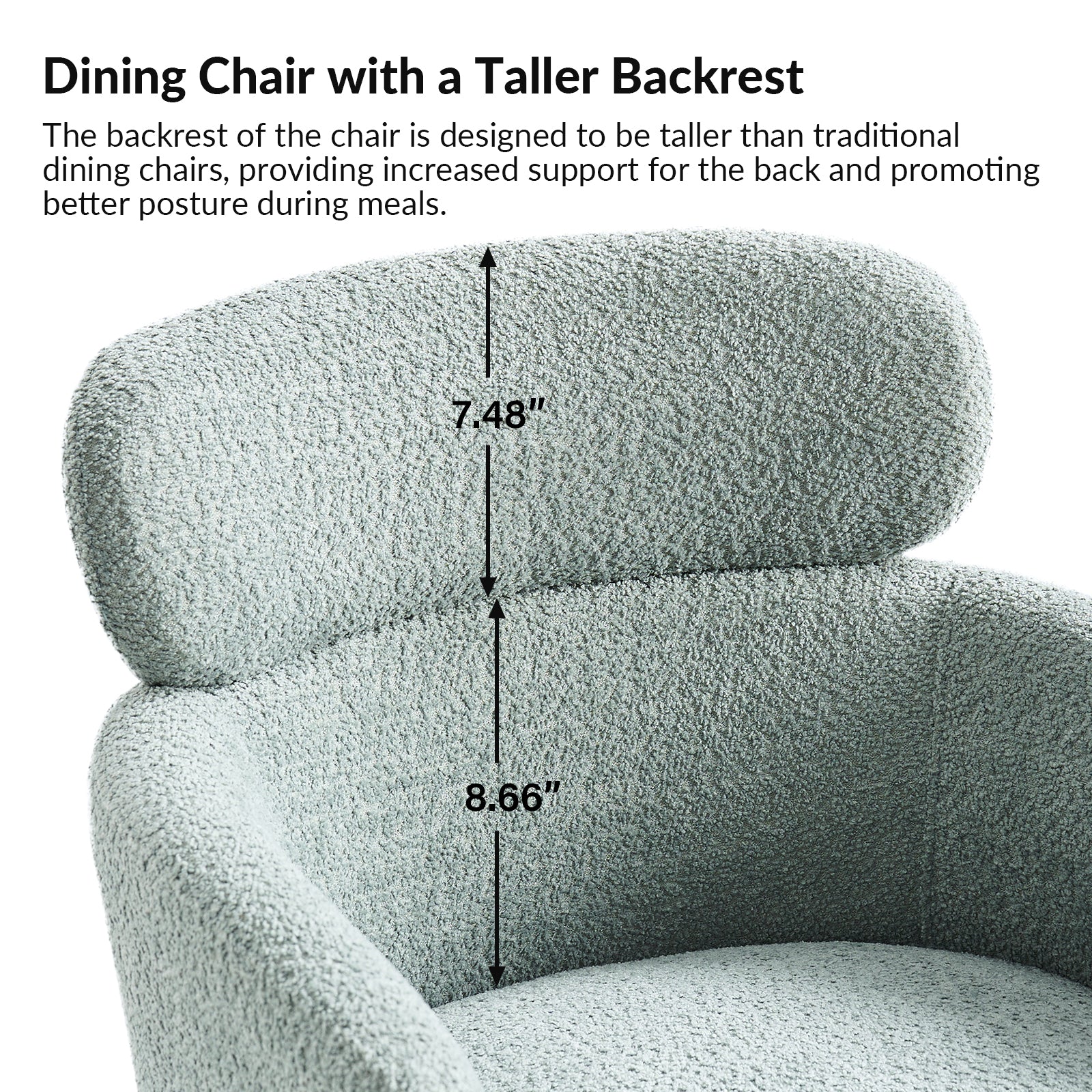 Adrian Boucle Dining Chair in Sage - Image 5