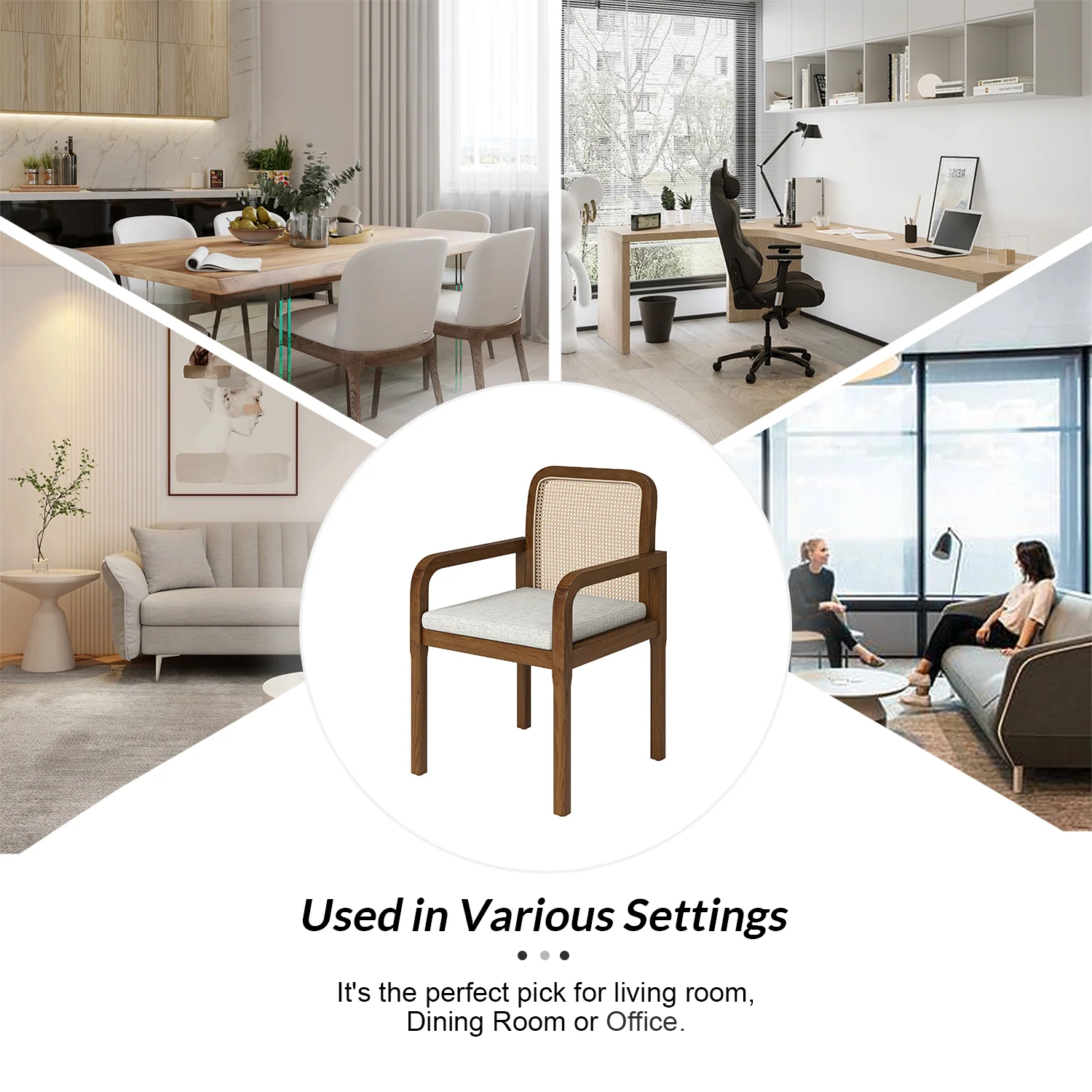 Antoine Ratten Dining Chair Set of 2 in Acorn - Image 6