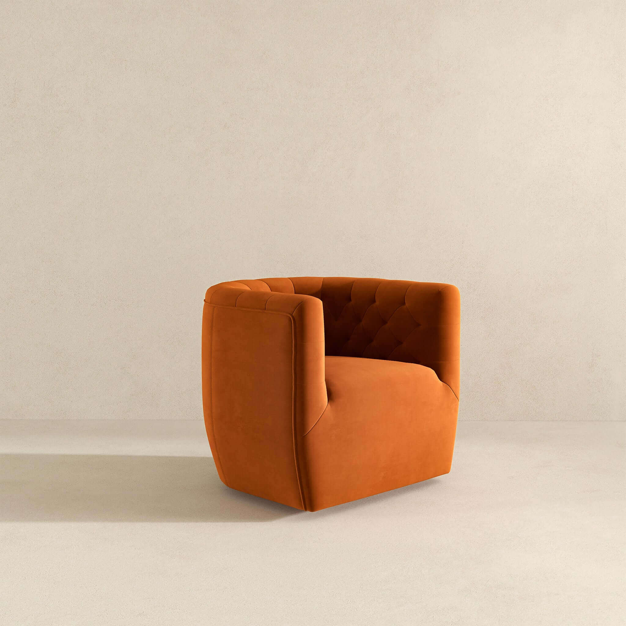 Delaney Burnt Orange Velvet Swivel Chair - Image 4