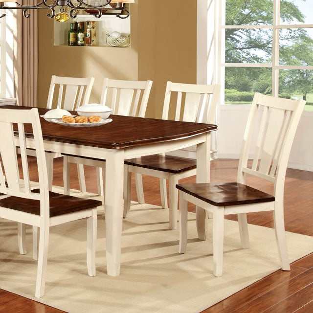 Dover Vintage White/Cherry Dining Table w/ 18" Leaf - Image 3