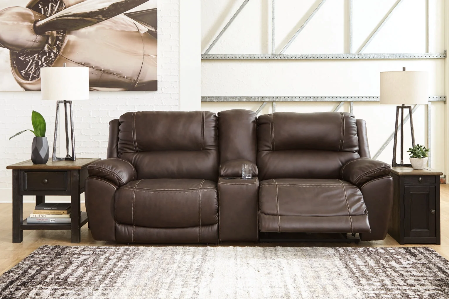 Dunleith 3-Piece Power Reclining Loveseat with Console - Image 2